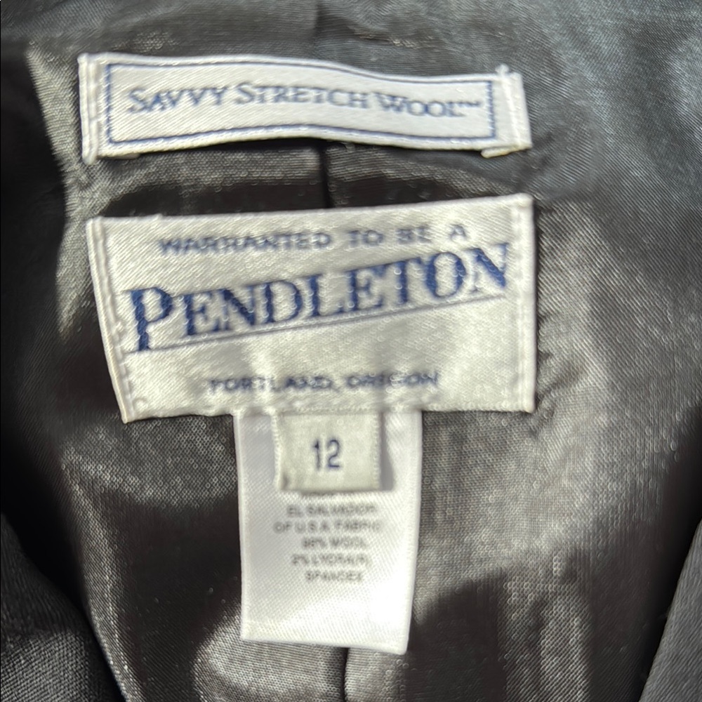 Pendleton Black Blazer Suit Jacket - image 2